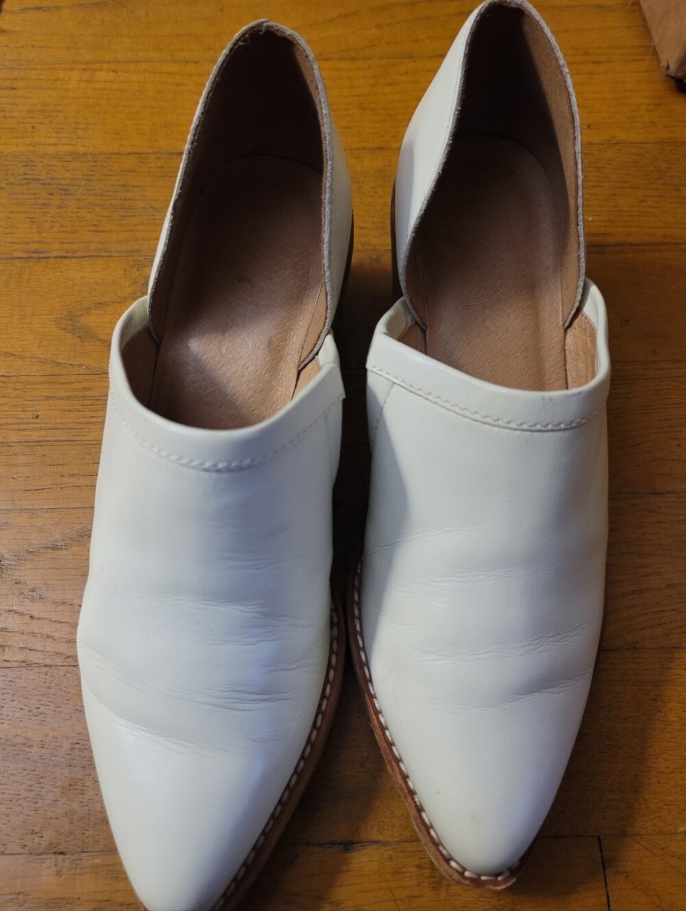 Madewell The Brady Lowcut Leather Booties Cream 6.5